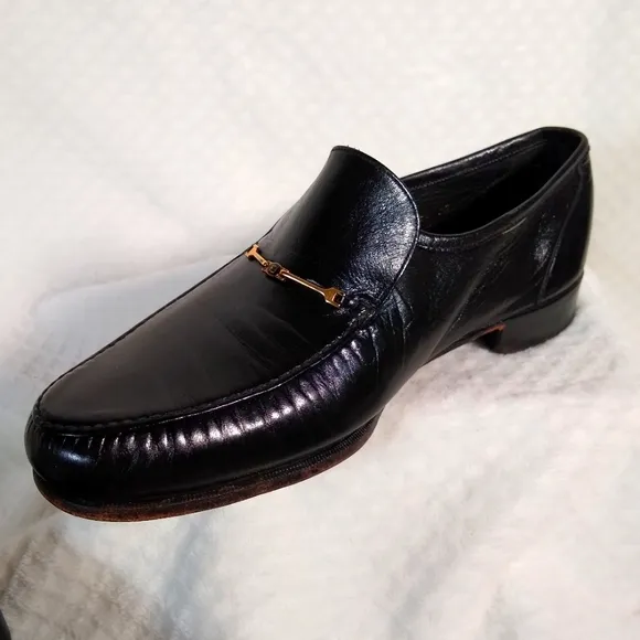 Men's Florsheim Imperial Ritz Black Leather Luxurious Moccasin Loafers Sz 10