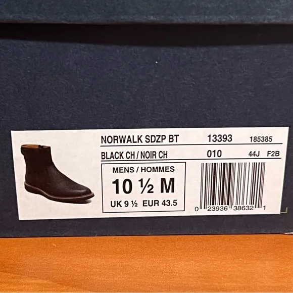 Men's Florsheim Norwalk Plain Toe Side Zip Soft Leather Boots Size 10.5 NIB