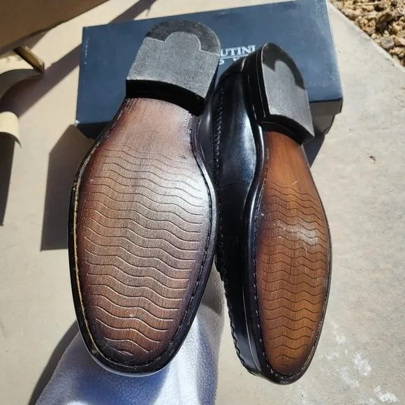 Men's Giorgio Brutini Le‎ Grove Weave Tassel Black Loafers Slip On Shoes Size 13