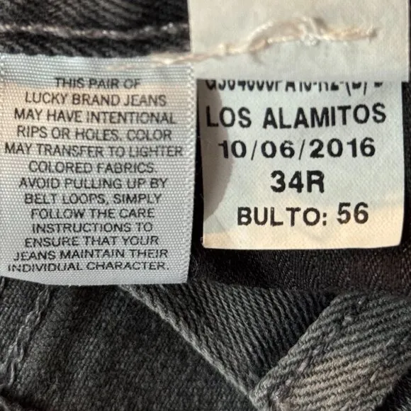 Men's Lucky Brand Classic Black Jeans - Size 34x32 - Gently Used