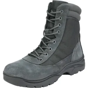 Men's Military Tactical Work Boots Side Zipper Leather Combat Boots