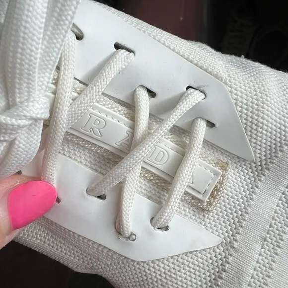 Men’s Prada White Knit Lace-Up Sneakers