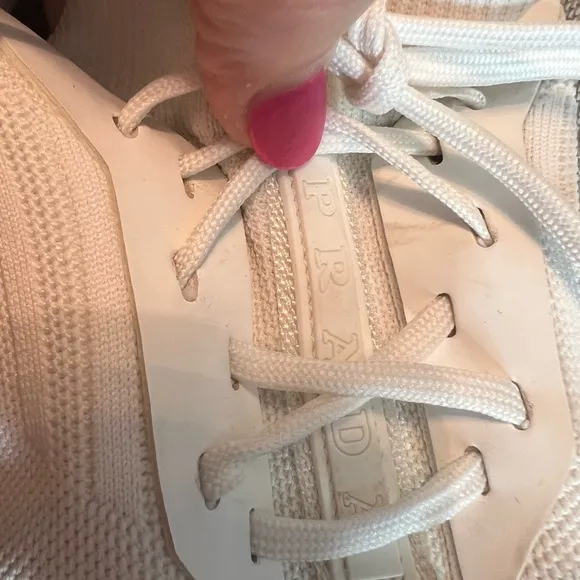 Men’s Prada White Knit Lace-Up Sneakers