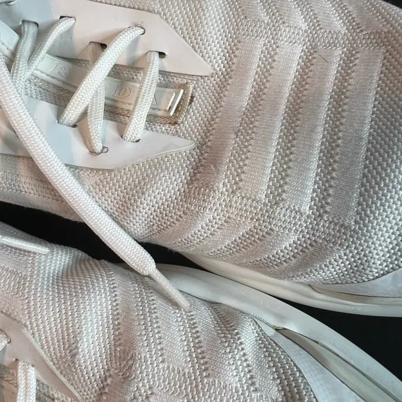 Men’s Prada White Knit Lace-Up Sneakers