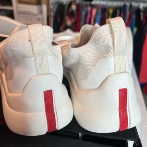 Men’s Prada White Knit Lace-Up Sneakers