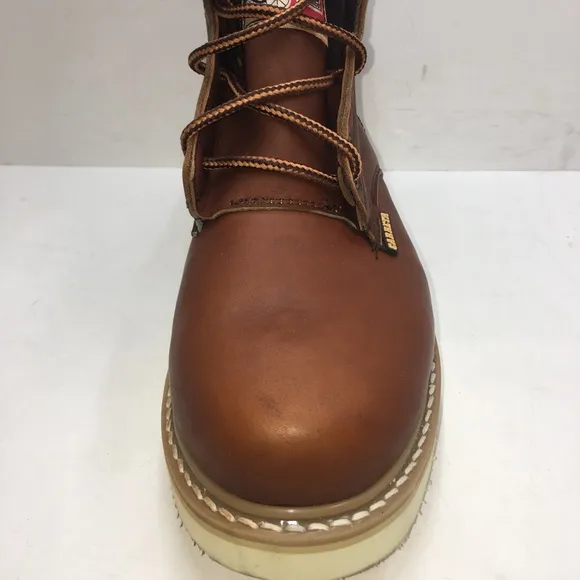 Men's Work Boots lace-up Very soft and lightweight Leather Brown Bota de Trabajo