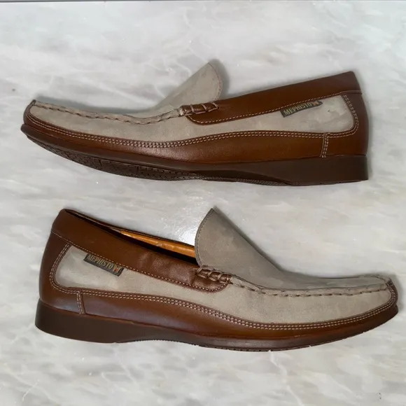 Mephisto Cool-Air Leather &amp; Suede Slip-On Loafers Men’s Size 10 Comfort Casual