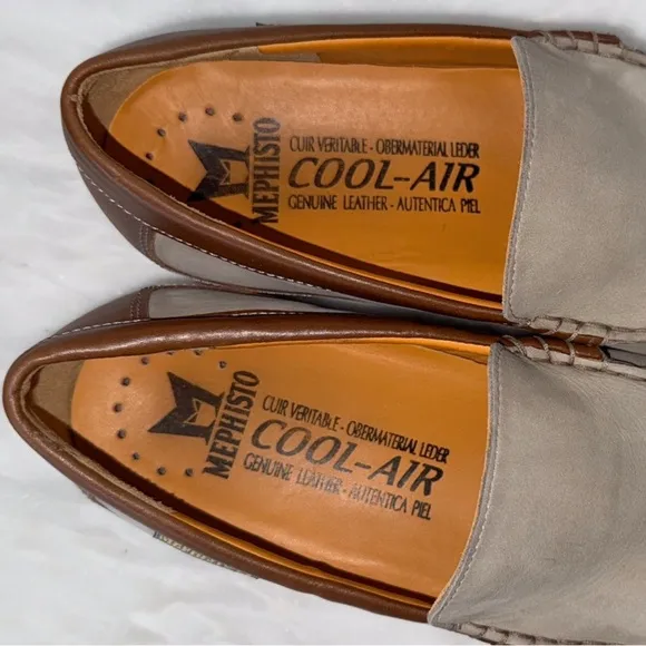 Mephisto Cool-Air Leather &amp; Suede Slip-On Loafers Men’s Size 10 Comfort Casual