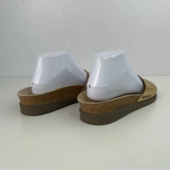 Mephisto Cork Footbed One Strap Gold Slides