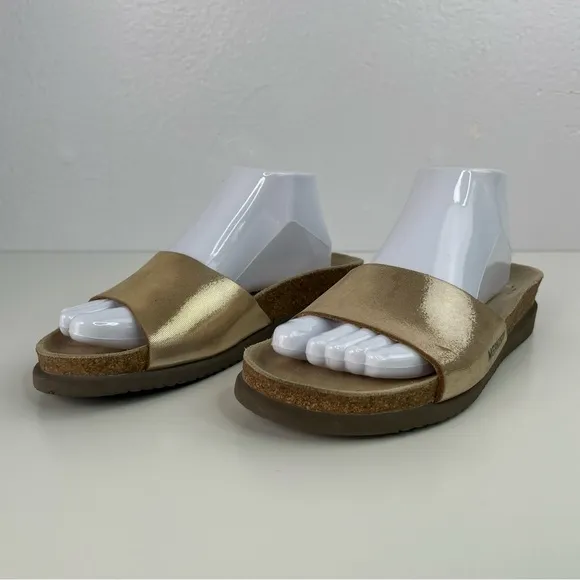 Mephisto Cork Footbed One Strap Gold Slides