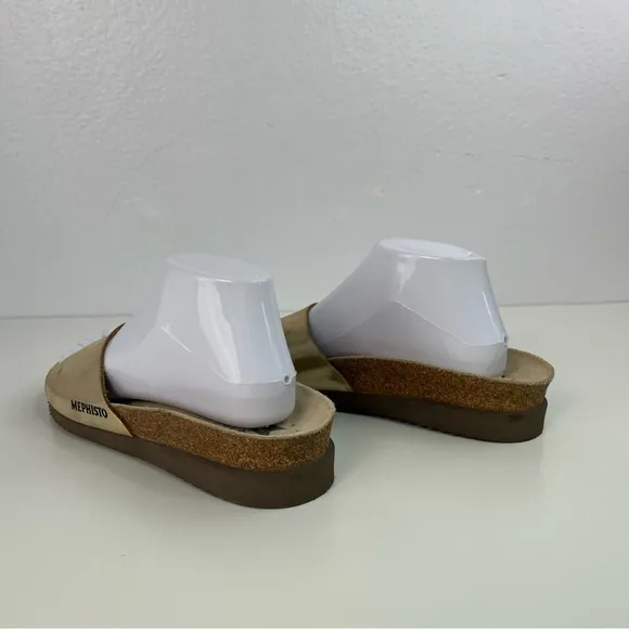 Mephisto Cork Footbed One Strap Gold Slides