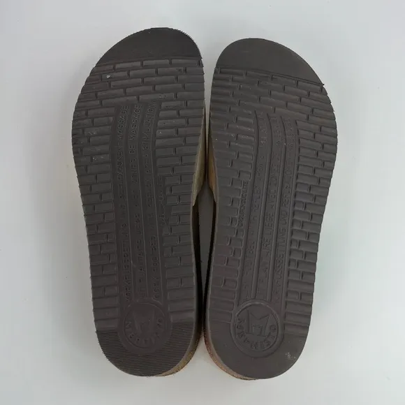 Mephisto Cork Footbed One Strap Gold Slides