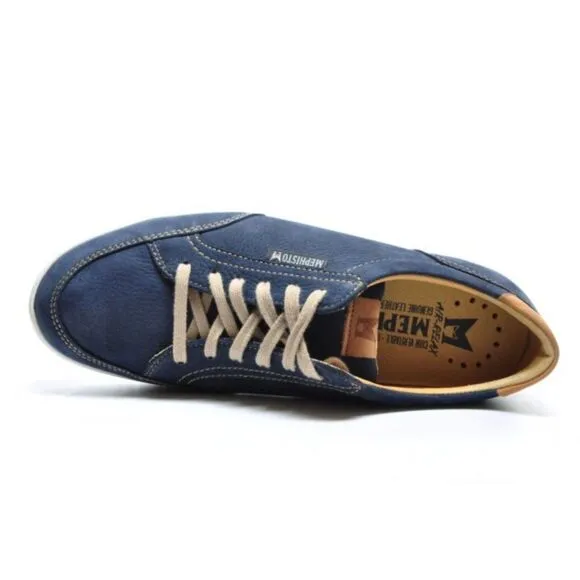 Mephisto Ludo Men's Sneakers, Dark Blue Leather Nubuck, Size 11.5