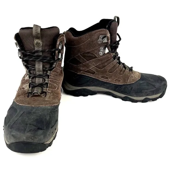 Merrell Mens Size 11 M Boots Brown Moab Polar Espresso Waterproof Hiking J21147