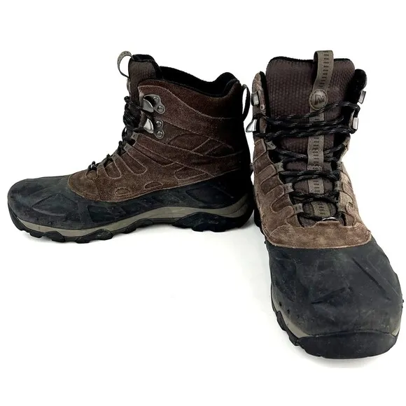 Merrell Mens Size 11 M Boots Brown Moab Polar Espresso Waterproof Hiking J21147