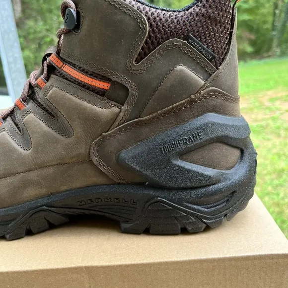 Merrell Strongfield LTR 6&quot; WP Comp Toe Work Boots Mens Size 11.5 Espresso/Black