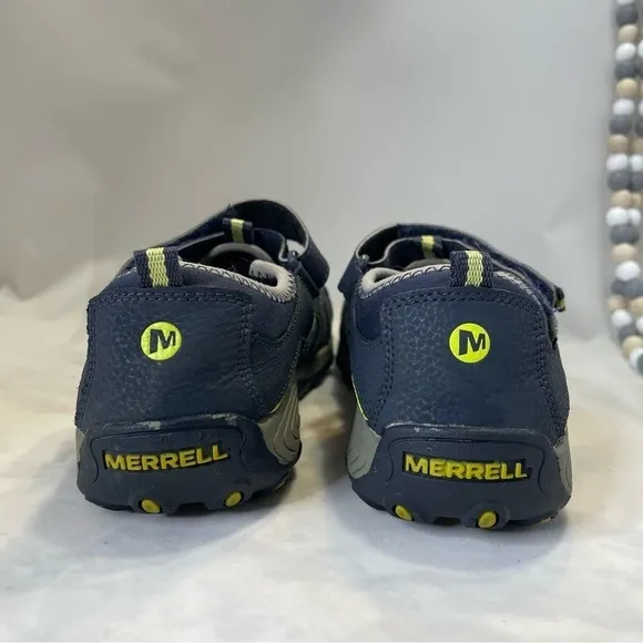 Merrell's ML-B H20 Hiker Sandals Size 7W Textile/Leather Upper Blue/Green