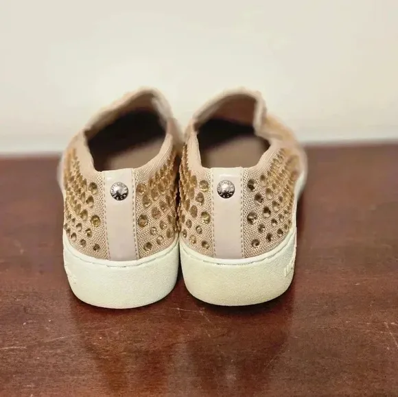 Michael Kors Dusty Pink Jeweled Stretch knit Sneakers Size 7