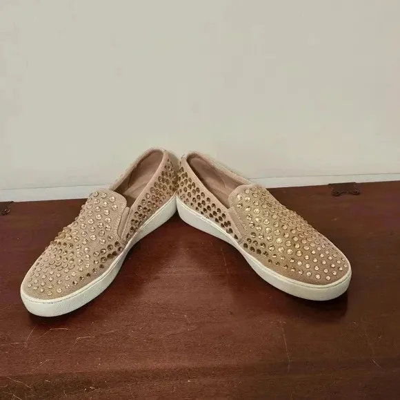 Michael Kors Dusty Pink Jeweled Stretch knit Sneakers Size 7