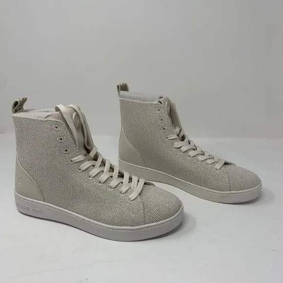 Michael Kors Edie Knit 43T2NVFS1M Sneakers Women's 6.5 M LT Cream High-Top S0594