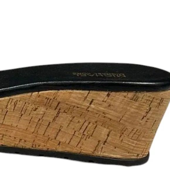 Michael Kors Elsa Leather and Cork Platform Sandal - Black