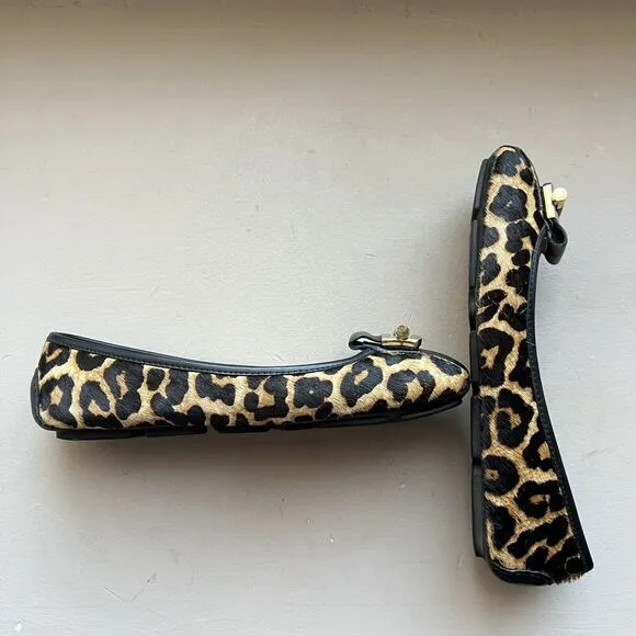 Michael Kors Haircalf Leopard Print Loafer/Flats w/ Gold Buckle Women’s Size 8 M