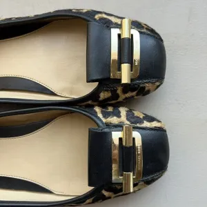 Michael Kors Haircalf Leopard Print Loafer/Flats w/ Gold Buckle Women’s Size 8 M