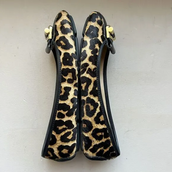 Michael Kors Haircalf Leopard Print Loafer/Flats w/ Gold Buckle Women’s Size 8 M