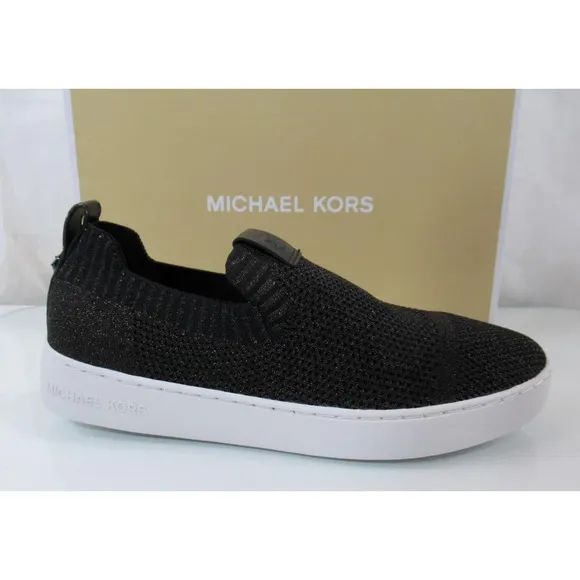Michael Kors Juno Knit Slip On Sneaker Metallic Stretch Black / Bronze