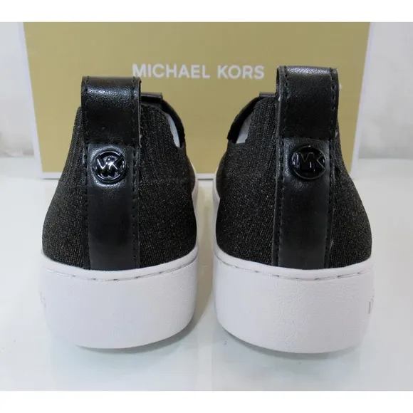 Michael Kors Juno Knit Slip On Sneaker Metallic Stretch Black / Bronze