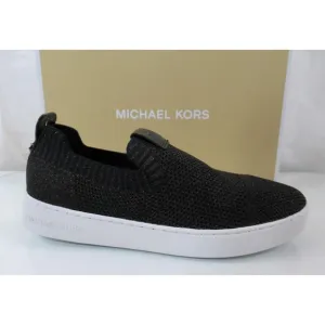 Michael Kors Juno Knit Slip On Sneaker Metallic Stretch Black / Bronze