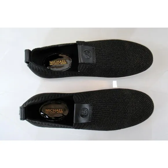 Michael Kors Juno Knit Slip On Sneaker Metallic Stretch Black / Bronze
