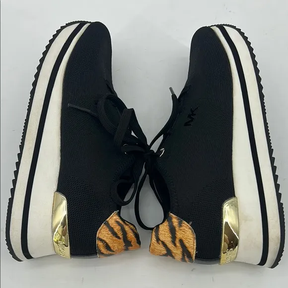 Michael Kors Monique knit Black and Gold Women's Sneakers