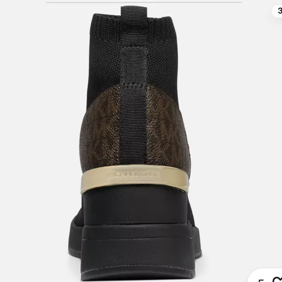 Michael Kors Skyler Booties Wedges Sneakers Pull-on Black Stretchy