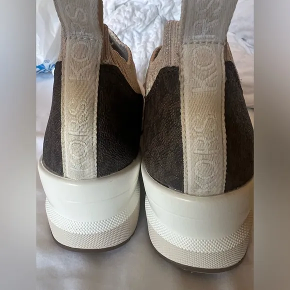 Michael Kors Sneaker Mabel Slip on‎ Trainer Beige Brown Monogram 10