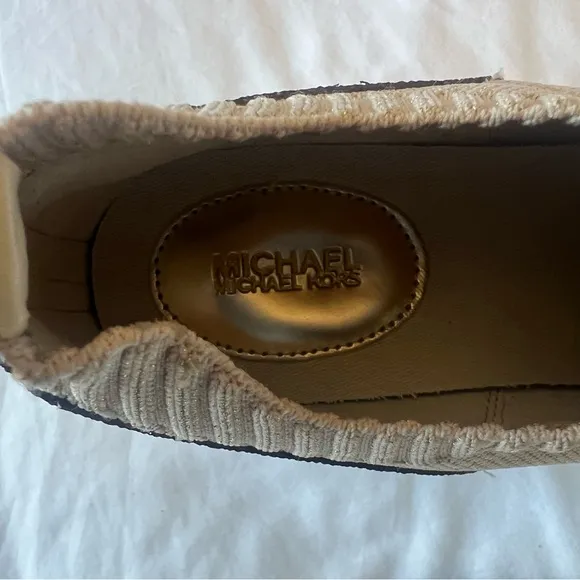 Michael Kors Sneaker Mabel Slip on‎ Trainer Beige Brown Monogram 10