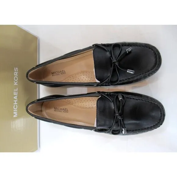 Michael Kors Sutton Moccasin Driver Flat Shoes MK Signature Black Size 9