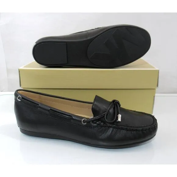 Michael Kors Sutton Moccasin Driver Flat Shoes MK Signature Black Size 9