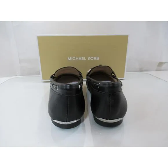 Michael Kors Sutton Moccasin Driver Flat Shoes MK Signature Black Size 9