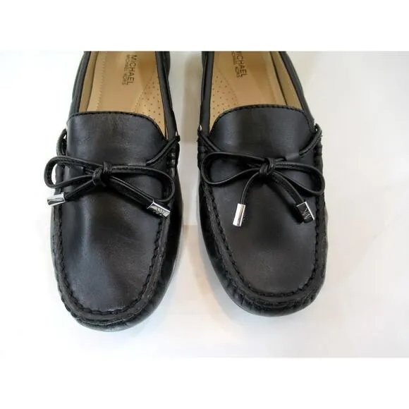 Michael Kors Sutton Moccasin Driver Flat Shoes MK Signature Black Size 9