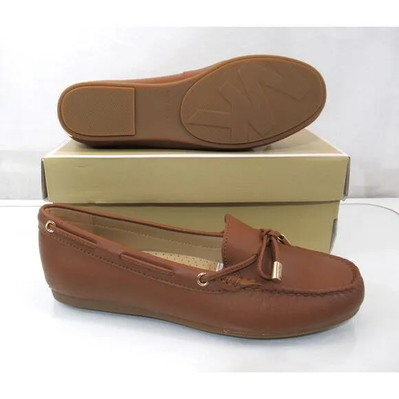 Michael Kors Sutton Moccasin Driver Flat Shoes MK Signature Luggage