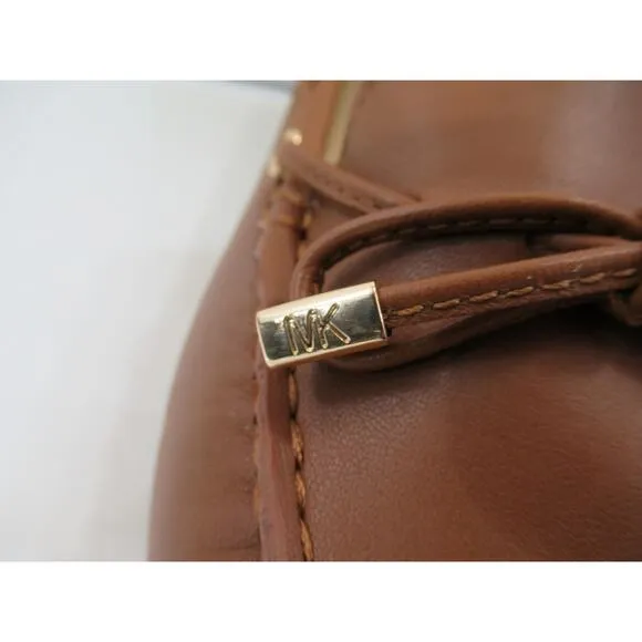 Michael Kors Sutton Moccasin Driver Flat Shoes MK Signature Luggage