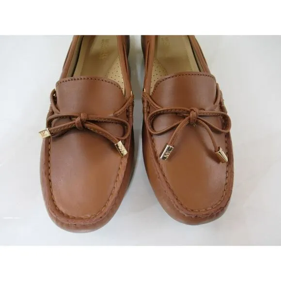 Michael Kors Sutton Moccasin Driver Flat Shoes MK Signature Luggage