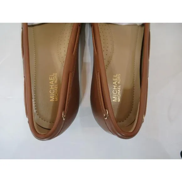 Michael Kors Sutton Moccasin Driver Flat Shoes MK Signature Luggage