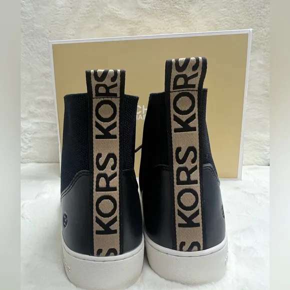 Michael Kors Women's Edie Knit High-Top Sneakers Black US 7.5 M