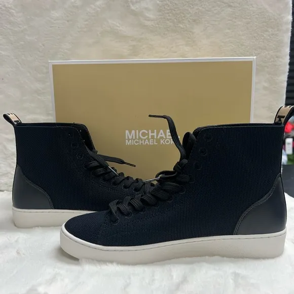 Michael Kors Women's Edie Knit High-Top Sneakers Black US 7.5 M