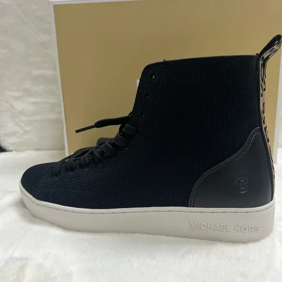 Michael Kors Women's Edie Knit High-Top Sneakers Black US 7.5 M