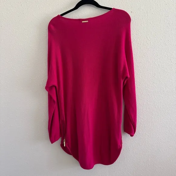 Michael Michael Kors Hot Pink Long Sleeve Sweater Tunic - Size Large