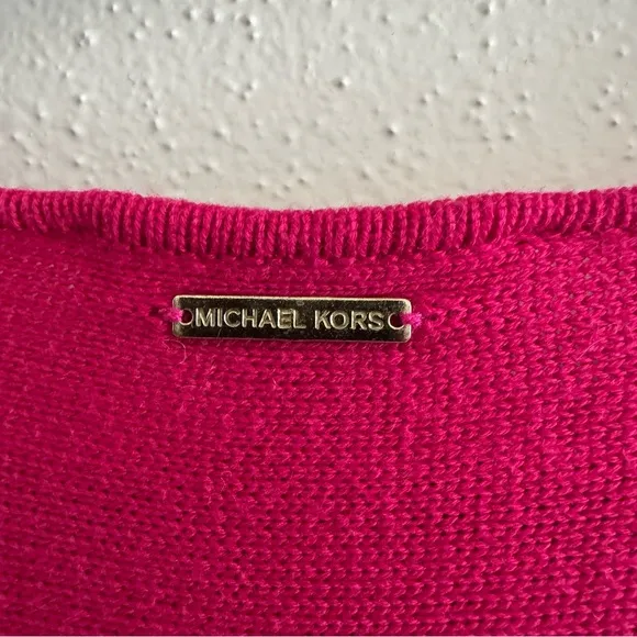 Michael Michael Kors Hot Pink Long Sleeve Sweater Tunic - Size Large