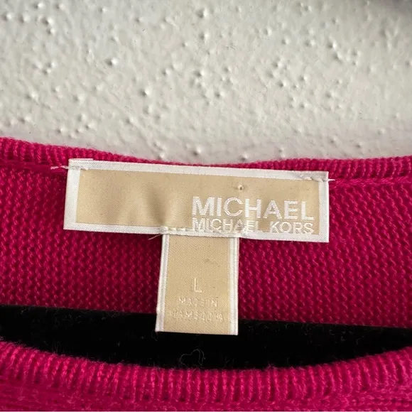 Michael Michael Kors Hot Pink Long Sleeve Sweater Tunic - Size Large